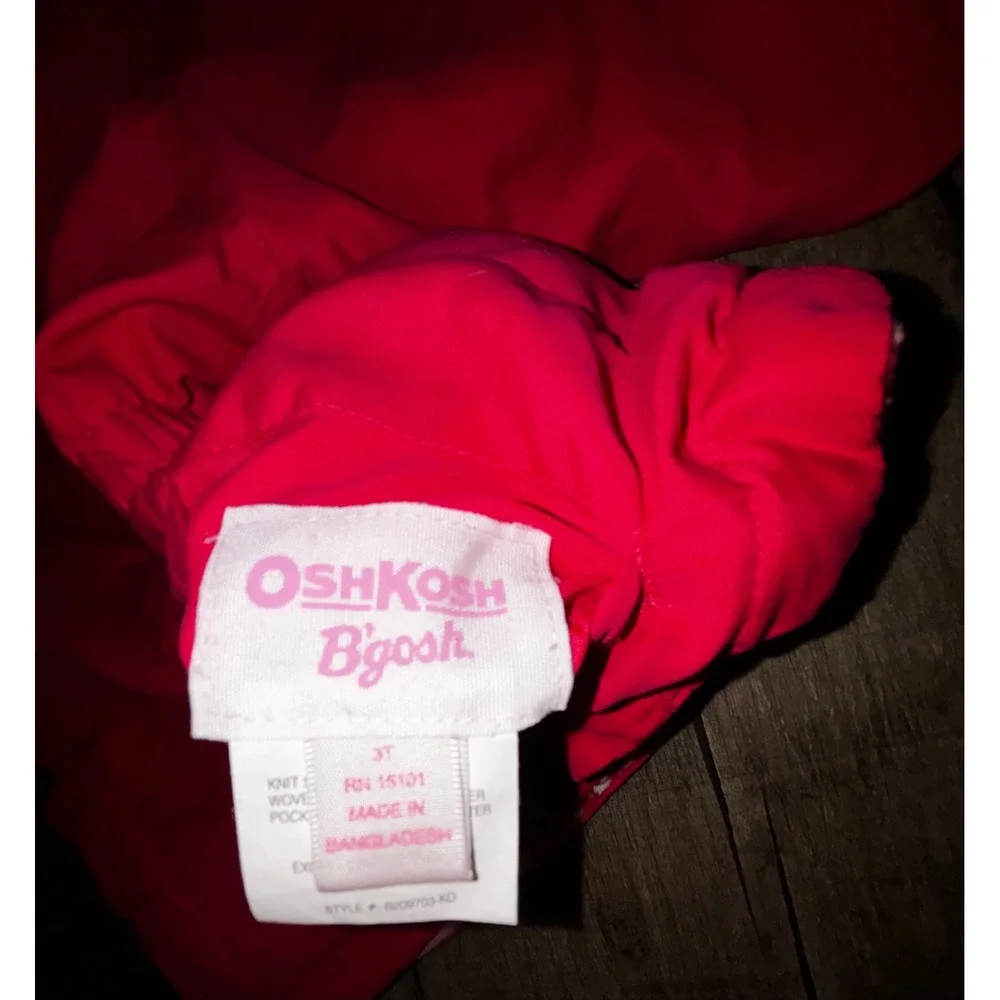 Vintage OshKosh Bgosh Girls Reversible Hooded Jacket Pink Floral Fleece 3T